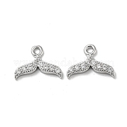Brass Micro Pave Clear Cubic Zirconia Charms KK-H460-36P