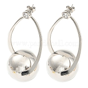 Серьги-гвоздики из латуни с круглым шариком и стойкой EJEW-K245-29P
