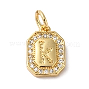 Настоящие позолоченные кулоны из латуни с микропаве KK-L216-002G-K