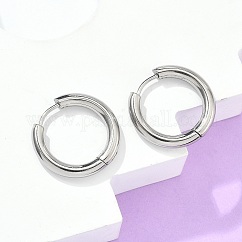 Boucles d'oreilles créoles en acier inoxydable 304 résistant au ternissement, boucles d'oreilles hypoallergéniques, avec broche en acier inoxydable chirurgical 316, couleur inoxydable, 9 jauge, 20x21x3mm, pin: 1 mm, diamètre intérieur: 14 mm