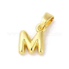 Accumuler breloques de laitonnage, or, Plaqué longue durée, sans cadmium et sans plomb, lettre m, 10x7.5x2mm, Trou: 5x2.5mm