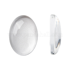 (ancien sku: ggla-g010)cabochons ovales en verre transparent, clair, 14x10x3~4mm