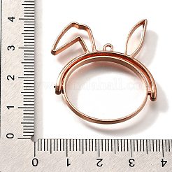 Kaninchen drehbare Legierung schwenkbare offene Rückseite Lünette Anhänger&nbsp;PALLOY-I223-19RG