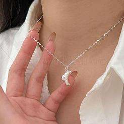 Halsketten mit Croissant-Anhänger aus Messing an Kabelkette für Damen&nbsp;WG4129C-01