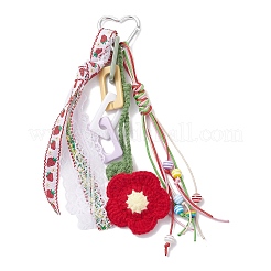 Handgefertigte gewebte Wollgarn-Blumenanhänger-Dekorationen&nbsp;HJEW-JM04268