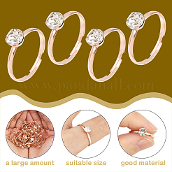 40 verstellbare Fingerringe aus Legierung mit Strass für Damen&nbsp;RJEW-SP0001-02RG