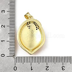 Micro pavè di zirconi in ottone con pendenti smaltati&nbsp;KK-Q066-20G