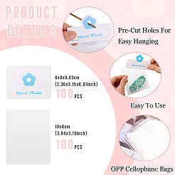 100 bolsa rectangular de celofán de polipropileno transparente&nbsp;CDIS-TA0001-37E
