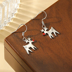 Boucles d'oreilles pendantes en laiton émaillé de Noël pour femmes&nbsp;WGA2901-01