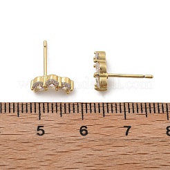Messing Micro Pave klare Zirkonia Ohrstecker&nbsp;EJEW-R016-01G-01