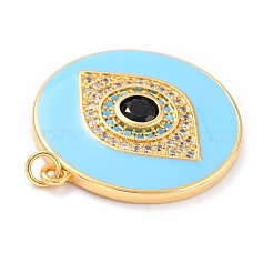 Vrais pendentifs en laiton plaqué 18k or véritable micro pavé zircone cubique&nbsp;ZIRC-L100-084G-01