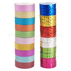 22 Rolle 2 Stile Laser glänzende Bopp Haustier Kunststoff Scrapbook dekorative Klebebänder&nbsp;AJEW-TA0002-10