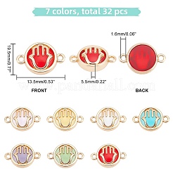 32 Stück 7 Farben Glasverbinder Charms&nbsp;GLAA-AR0001-29