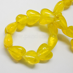 Manuell Silber Folie-Glas Perlen&nbsp;X-FOIL-R050-28x15mm-M