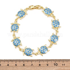 Messing-Gliederarmbänder mit Mikropflaster und klaren Zirkonia für Damen&nbsp;BJEW-H209-04G
