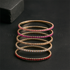 12 Stück 12 Farben Legierung Strass Cup Kette Armbänder für Frauen&nbsp;BJEW-HY0001-09