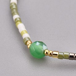 Braccialetti di perline intrecciati in agata naturale regolabili&nbsp;BJEW-F391-A07