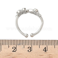 Micro ottone spianare anelli gemelli zirconi&nbsp;RJEW-H256-03P