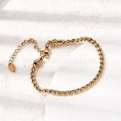 Bracelets à chaînes torsadées en acier inoxydable 304 pour femmes&nbsp;BJEW-A158-02G-G