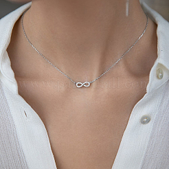 Conjunto de joyería con collar y pulsera de circonitas plateadas s925 de 8 formas para uso diario&nbsp;OV1057-2