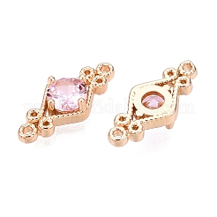 Ciondoli per connettori in vetro sfaccettato con pavé in ottone&nbsp;FIND-T070-03F