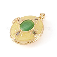 1 pendentif médaillon en laiton émaillé&nbsp;FIND-TA0010-71D