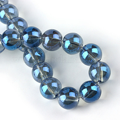 Chapelets de perles en verre électroplaqué&nbsp;EGLA-Q062-8mm-A14