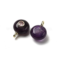 Natürlichen Amethyst flache runde Anhänger&nbsp;G-H318-01G-A-05