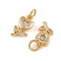 Breloques en laiton Shegrace avec micro-pavé de zircone cubique transparente&nbsp;XGRQ4N675-706G