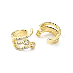 Orecchino a polsino con micro pavé di zirconi cubici placcati in ottone&nbsp;EJEW-C086-07G