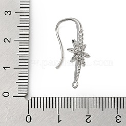 Reperti per orecchini a cerchio in zircone chiaro con micro pavé di ottone&nbsp;KK-H521-01P