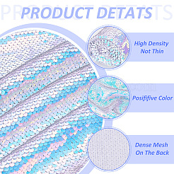 Tessuto in paillettes reversibili in pvc&nbsp;DIY-WH0430-543E