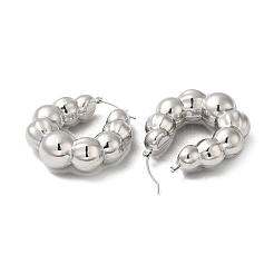 Boucles d'oreilles créoles à perles rondes en acier inoxydable 304 anti-ternissement&nbsp;EJEW-Z022-04P