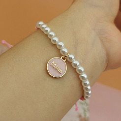 Muttertags-Armbänder aus Legierung und Emaille&nbsp;FS-WGE9C02-02