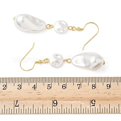 Boucles d'oreilles pendantes en acier inoxydable 304 galvanisé avec imitation de perles&nbsp;EJEW-Z129-08G