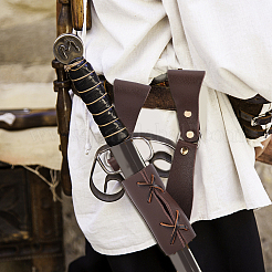 Couvercle de lame d'épée gauche en cuir pu&nbsp;AJEW-WH0291-22A