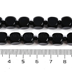 Natürliche schwarze Onyxperlenstränge (gefärbt und erhitzt).&nbsp;G-B125-F01-01
