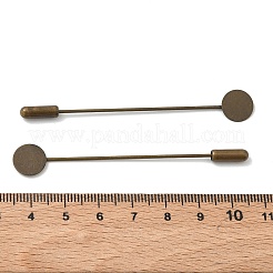 Anstecknadeln aus Messing mit flachem Stab und runder Basis&nbsp;KK-H283-01AB-02