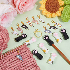 DIY-Strickwerkzeug-Sets mit Katzen- und Pfotenabdruck&nbsp;HJEW-NB00096