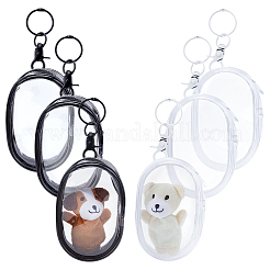 4 Stück ovale transparente PVC-Mini-Kabel-Organizer-Reißverschlusstaschen in 2 Farben&nbsp;AJEW-PH0012-02