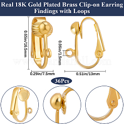Risultati di orecchini a clip in ottone 36 pezzo&nbsp;KK-BBC0016-10G