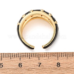 Anillos abiertos de latón con micro pavé de circonita cúbica&nbsp;CU-CBAB3AD-12G-01