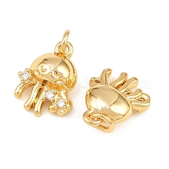 Latón micro pavimenta claro cubic zirconia encantos&nbsp;X-KK-Q085-03A-G