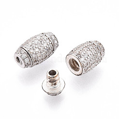 925 Sterling Silber Mikropflaster klare Zirkonia europäische Verschlüsse&nbsp;STER-T007-143P