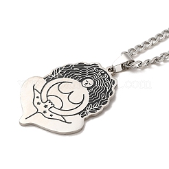 Collane con ciondolo in acciaio inossidabile e smalto a tema yoga 201&nbsp;NJEW-D066-07A-P