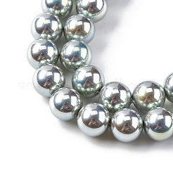 Brins de perles de verre nacrées plaquées UV&nbsp;GLAA-F128-01B-T23