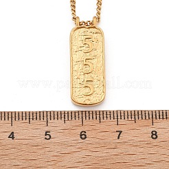 Collares colgantes con números rectangulares de acero inoxidable 304&nbsp;NJEW-D300-01G-05