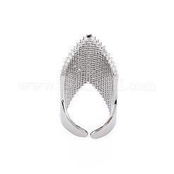 Micro ottone spianare anelli gemelli zirconi&nbsp;RJEW-S045-151P