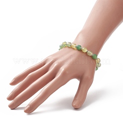 Braccialetto elasticizzato con perline di agata naturale tinta&nbsp;BJEW-JB09179-03