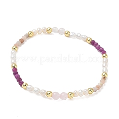 Pulseras elásticas de rodonita natural&nbsp;BJEW-JB13712